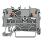 WAGO - Borna de paso para 2 conductores;con tecla;2,5 mm²;gris