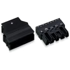 WAGO - Conector macho;(con carcasa anti-tirón);5 polos;negro
