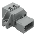 WAGO - Conector macho, 1 conductor;CAGE CLAMP®;2,5 mm²;gris