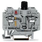 WAGO - Borna portafusibles para 2 conductores;para fusible tipo G 1/4 x 1 1/4mm;con indicación de defecto mediante LED;gris
