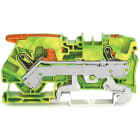 WAGO - Borna de tierra para 2 conductores;con palanca y tecla;6 mm²;verde-amarillo