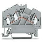 WAGO - Borna de paso para 3 conductores;2,5 mm²;Marcaje central;gris