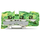 WAGO - Borna de tierra para carril DIN, 3 conductores, 16 mm², tecnología push-in CAGE CLAMP