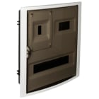 SOLERA - Caja de distribución de empotrar de 20 elementos + 4 precintables 320x420x75mm marco blanco y puerta fumé