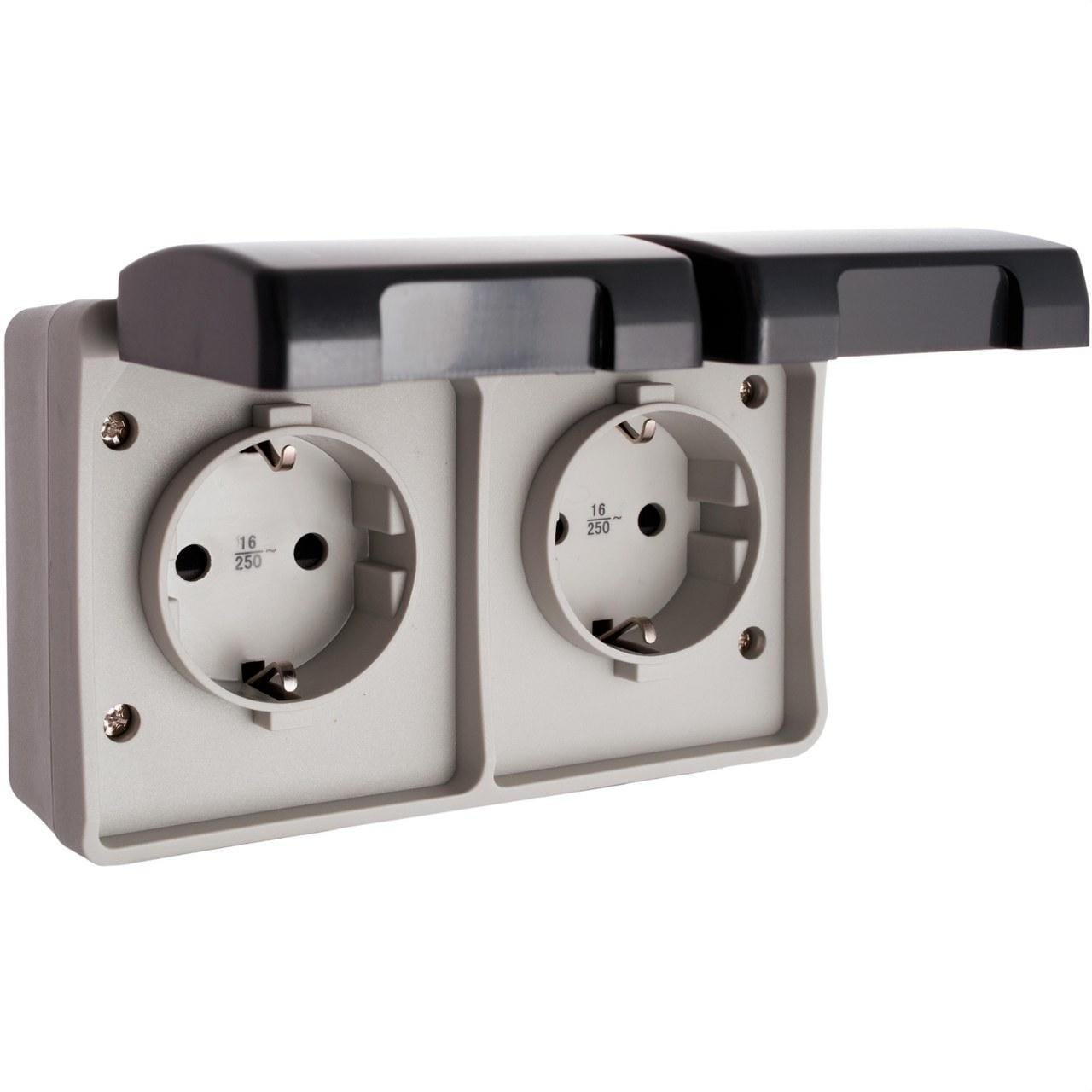 SOLERA - Base doble enchufe 2P+TT lateral 16A certificada VDE