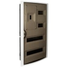 SOLERA - Caja de distribución de empotrar de 40 elementos + 4 precintables 320x670x75mm marco blanco y puerta fumé