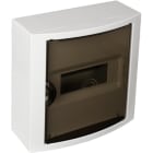 SOLERA - Caja de distribución de superficie de 8 elementos 247x249x104mm caja y marco blancos y puerta fumé
