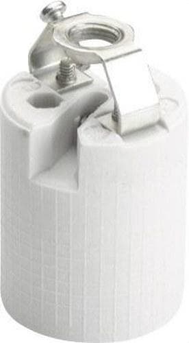 SOLERA - Portalámparas E-27 de porcelana 4A 250V 100W 45x36 con soporte metálico M10-100