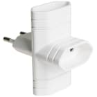 SOLERA - Adaptador 3 tomas bipolar 10A diámetro 4 fundas+obturador