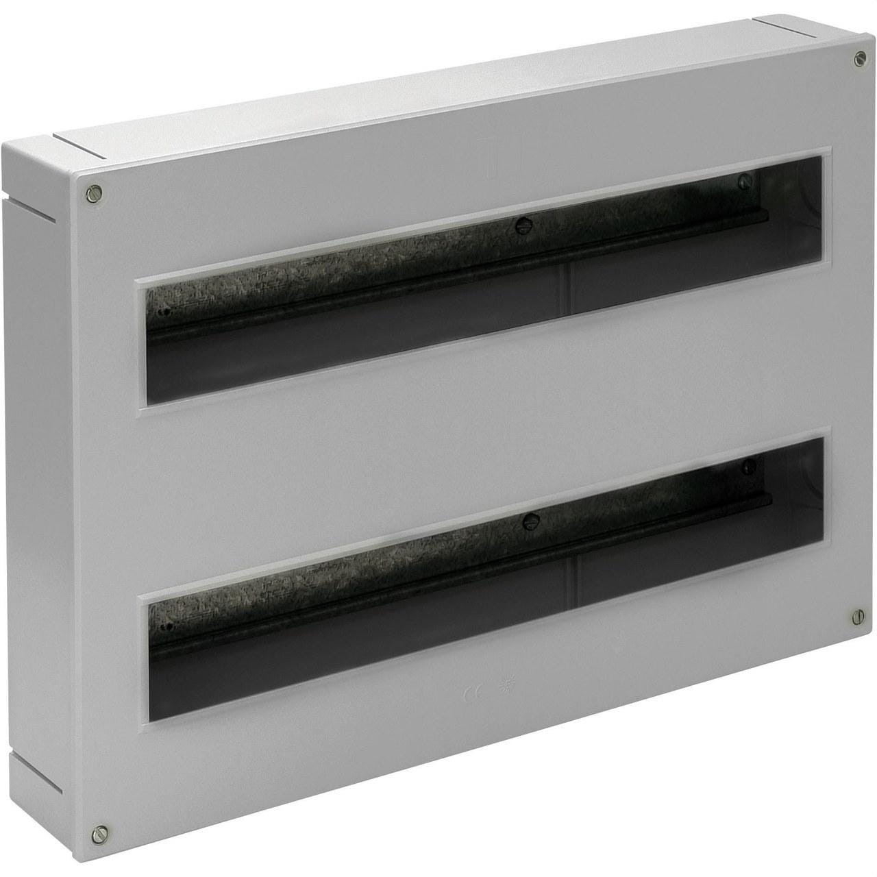 SOLERA - Caja distribución superficie 38 elementos 2 filas 410x270x68mm gris