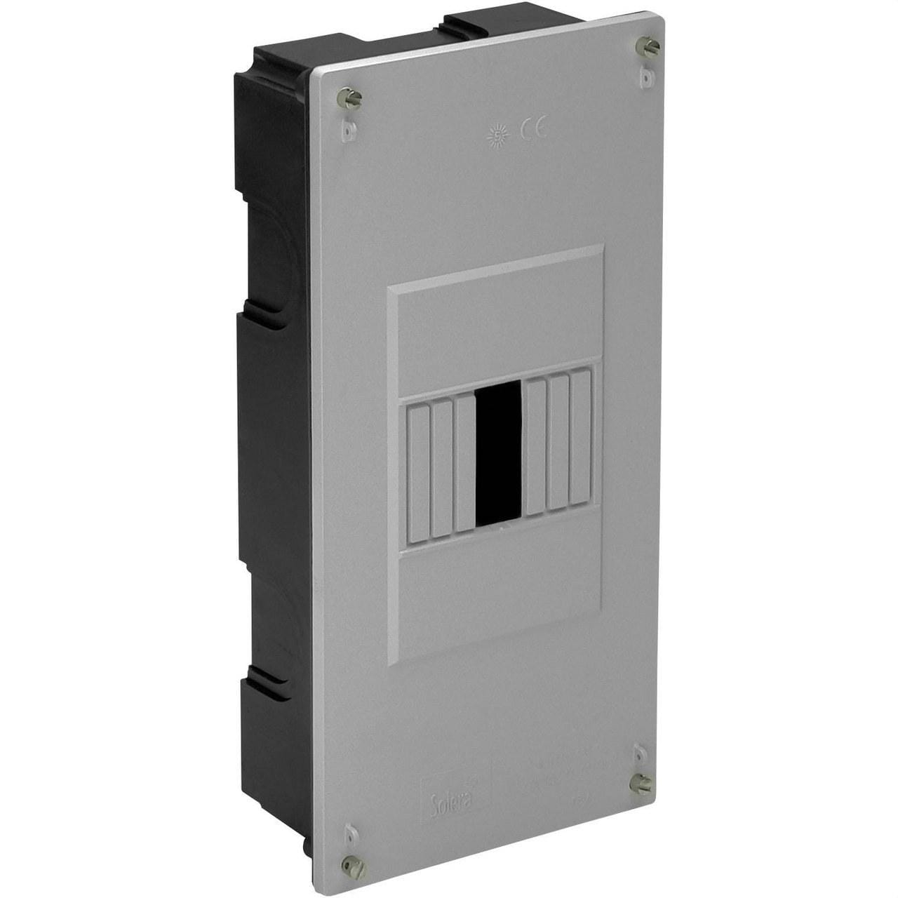 SOLERA - Caja empotrar Serie CL�?SICA con 4 elementos 125x270x68mm tapa gris