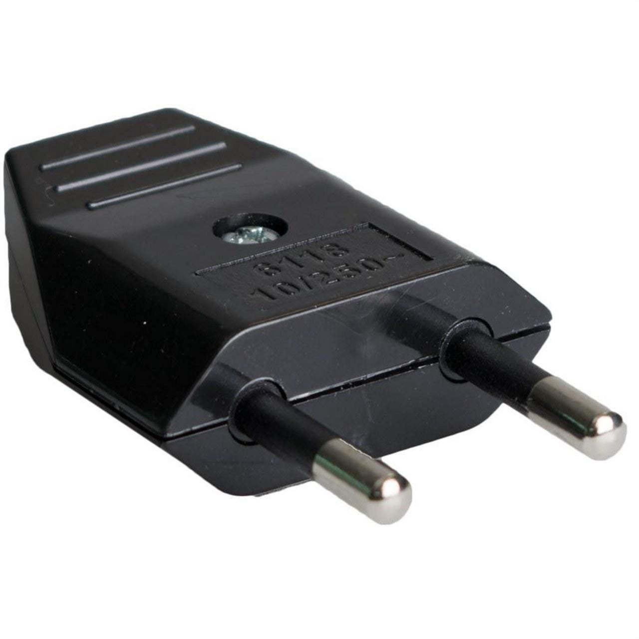 SOLERA - Clavija bipolar 10A 250V material termoestable negro