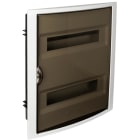 SOLERA - Caja de distribución de empotrar de 28 elementos 320x420x75mm marco blanco y puerta fumé
