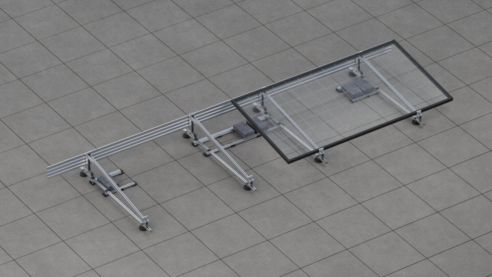 SUNFER - A29.1H-1-A Elemento A Soporte inclinado lastrado para cubierta plana, horizontal