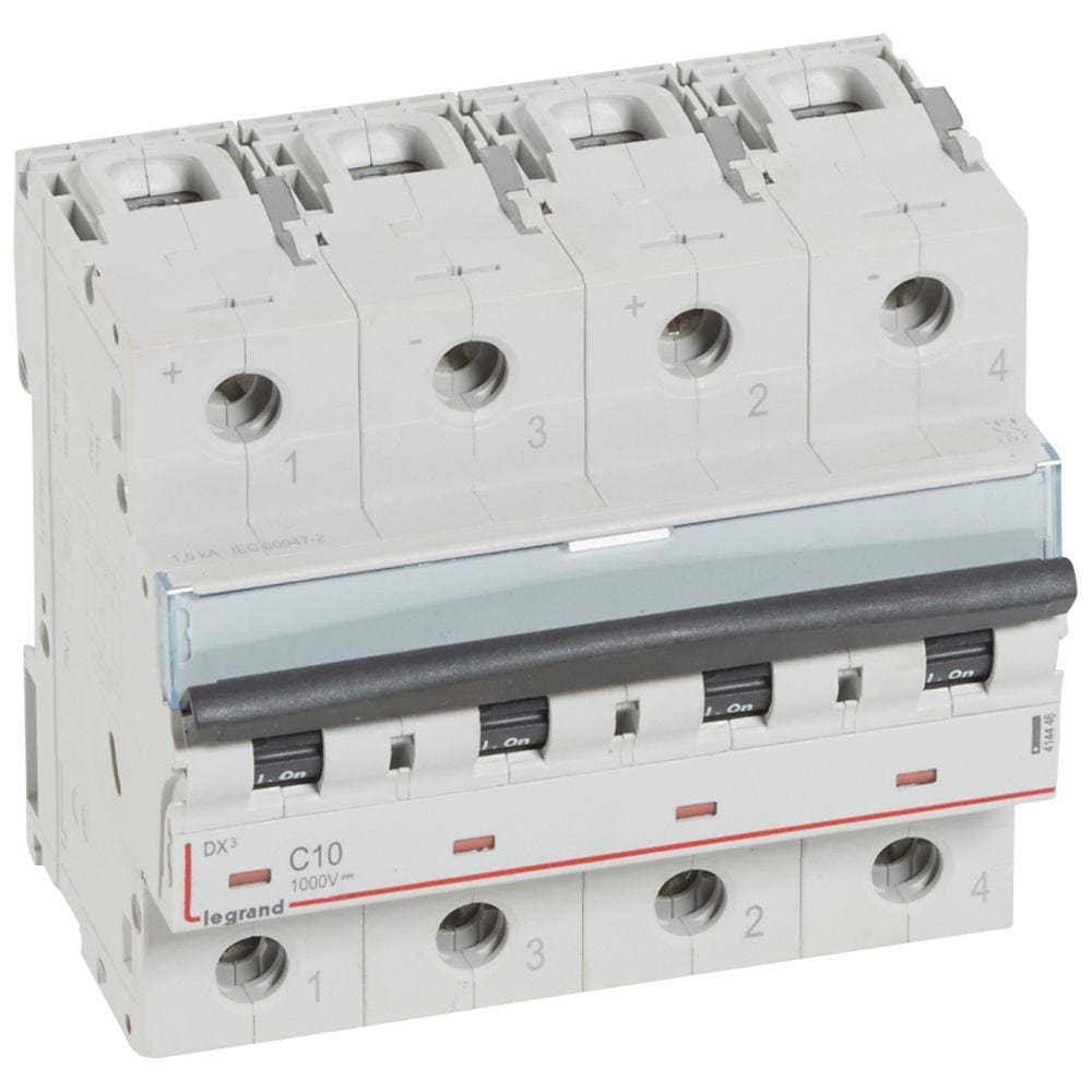 LEGRAND - Interruptor automático DX³ - 4,5kA - 1000V= - 2P - 10A - 6mod