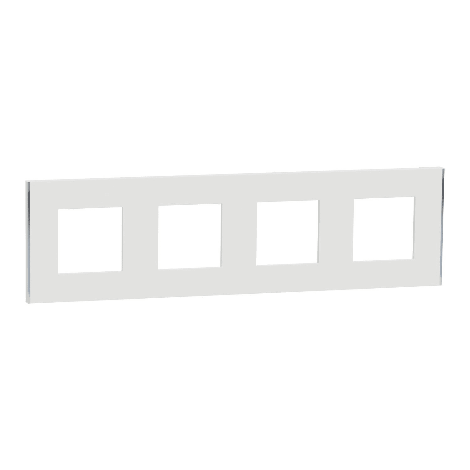 Schneider Electric - Marco 4 Elemento Unica Deco Blanco/Plata