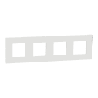 Schneider Electric - Marco 4 Elemento Unica Deco Blanco/Plata