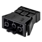 SIMON - Conector rápido de empotrar "Hembra" de 3 polos con sistema de bloqueo de latiguillo electrico con conexión negra