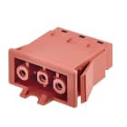 SIMON - Conector rápido de empotrar "Hembra" de 3 polos con sistema de bloqueo de latiguillo electrico con conexión roja