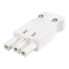 SIMON - Conector rápido aéreo "Hembra" de 3 polos con alojamiento para sistema de bloqueo de latiguillo electrico con conexión blanca