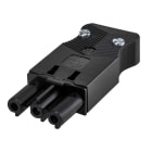 SIMON - Conector rápido aéreo "Hembra" de 3 polos con alojamiento para sistema de bloqueo de latiguillo electrico con conexión negra