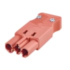 SIMON - Conector rápido aéreo "Macho" de 3 polos con alojamiento para sistema de bloqueo de latiguillo electrico con conexión roja