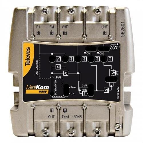 TELEVES - Amplificador Minikom Matv+FI 4e/1s Easyf