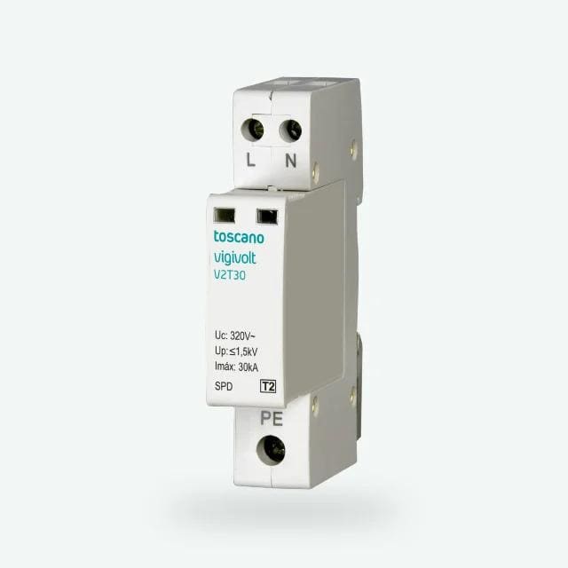 TOSCANO - Protector sobretensión transitoria V2T-30 1F+neutro 240V 30kA clase -II