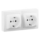 LEGRAND - Base 2x2P+T obturador de protección - Oteo - monobloc - Blanco