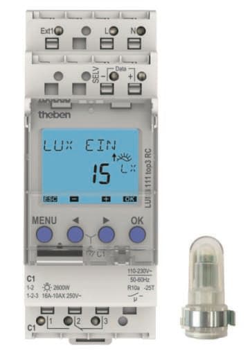 THEBEN - Interruptores crepusculares con sensor de luz de superficie, 1 canal