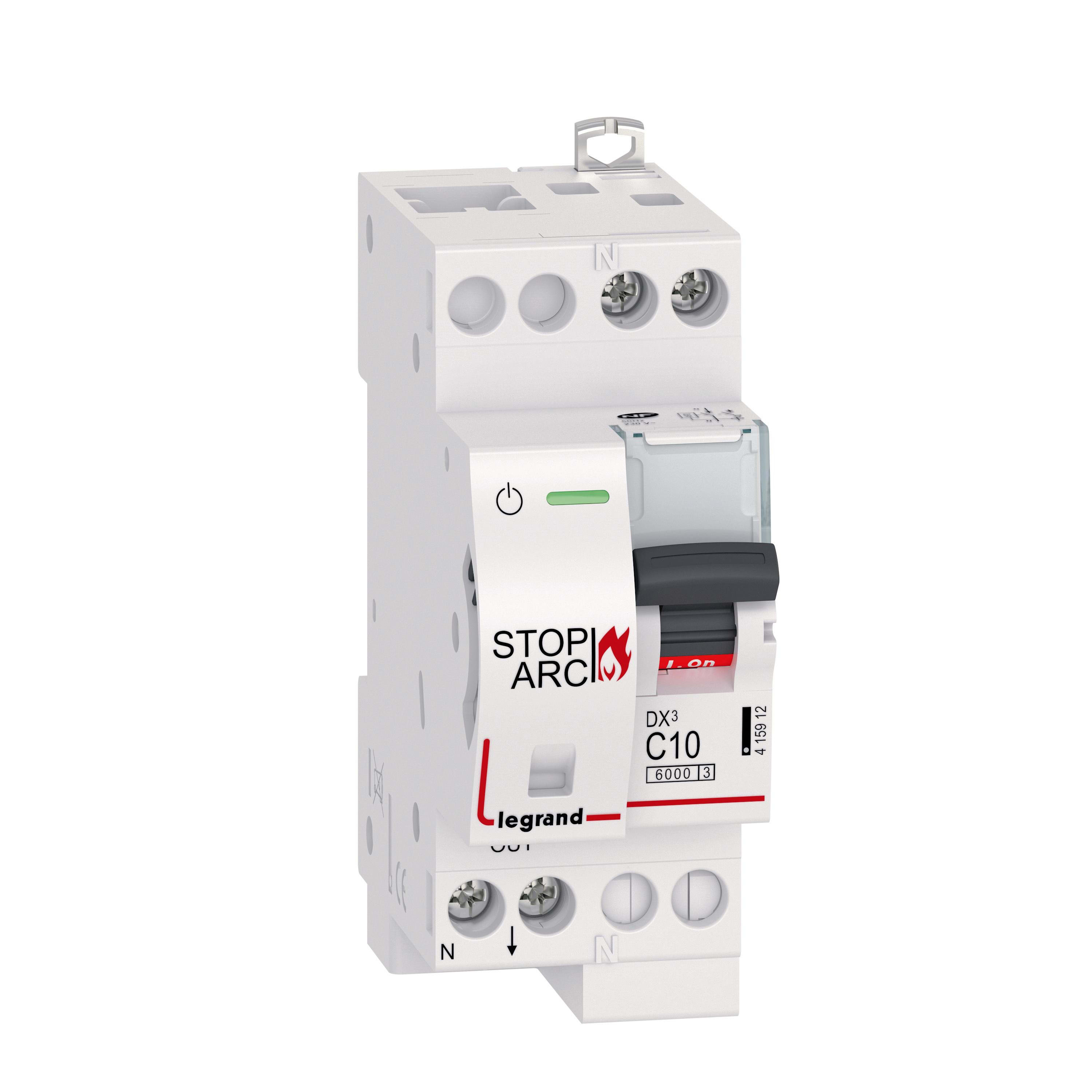 LEGRAND - DX3 - STOP ARC 1P+N C10 - 2 polos - 230V - 6kA