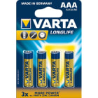 VARTA - PILA ALCALINA LONGLIFE LR03 AAA(BLIS.4U)