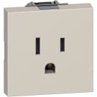 BTICINO - Base 2P+T Living Now - estándar americano - 15A 127/250Vca - Sand - 2mod