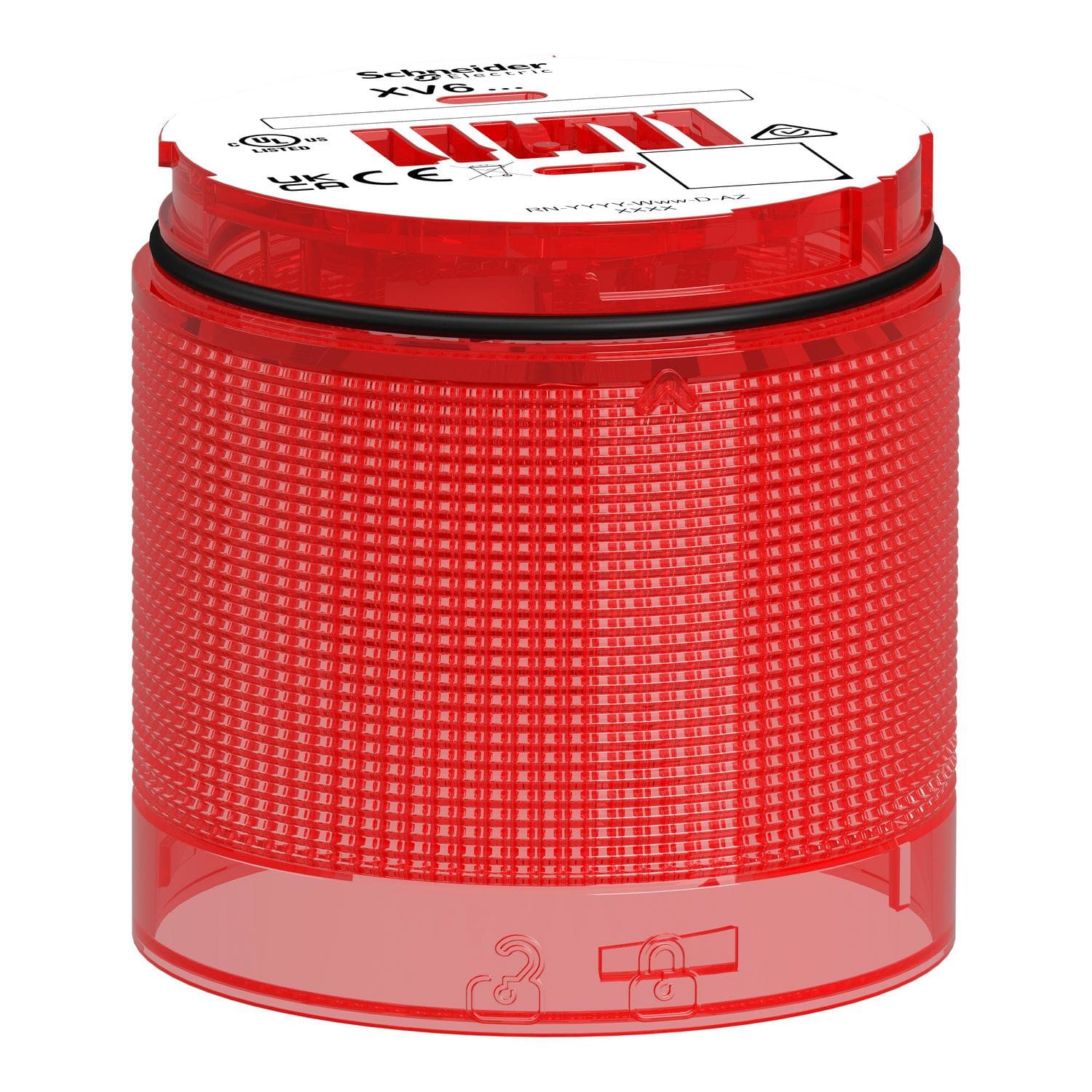 Schneider Electric - Módulo de luz, Harmony XV6, torreta modular de Ø60 mm, lente roja, luz fija