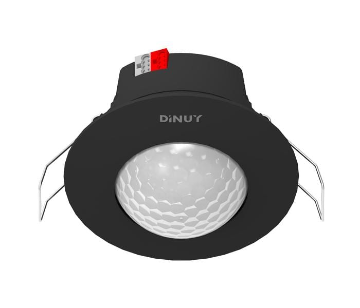 DINUY - Detector de Movimiento / Presencia KNX empotrable en techo 360º Negro