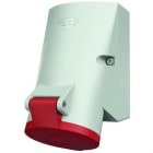 MENNEKES - Base enchufe mural 32A 5P 6H 400V IP44 contactos de alta resistencia al calor y niquelados, rojo