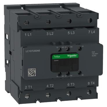 Schneider Electric - Contactor Avanzado TeSys DECA 200A 4P Control 100-250V ACDC Terminal Anillo