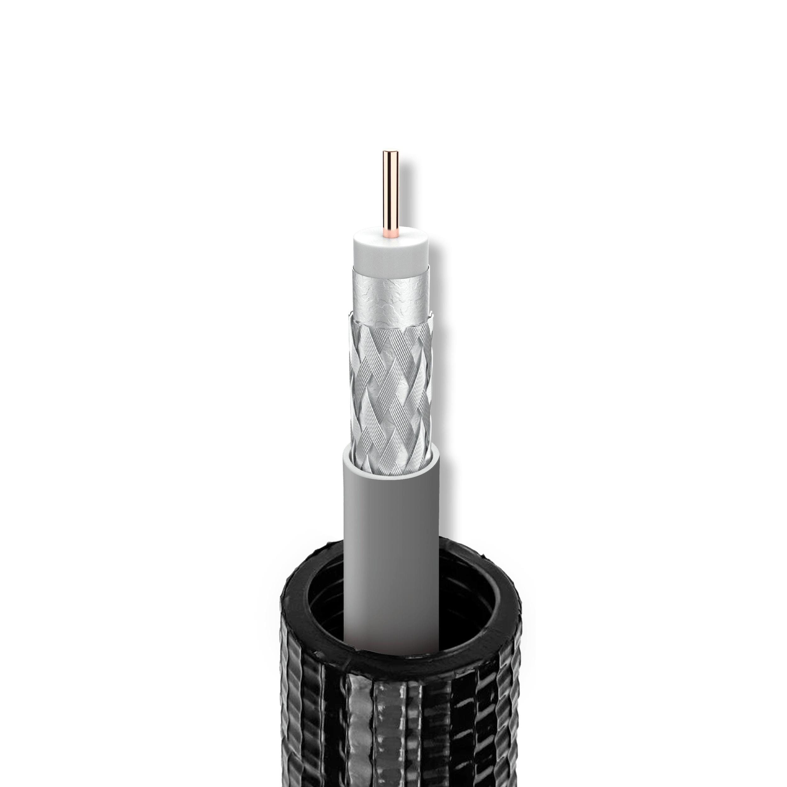 TELEVES - Cable coaxial CXT, 19AtC Euroclase Dca y blindaje clase A, en tubo corrugado de PVC