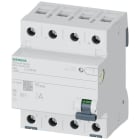 SIEMENS - Interruptor diferencial, 4P, tipo A, In 40A, 30mA, 6mA DC, Un AC 400V, movilidad eléctrica