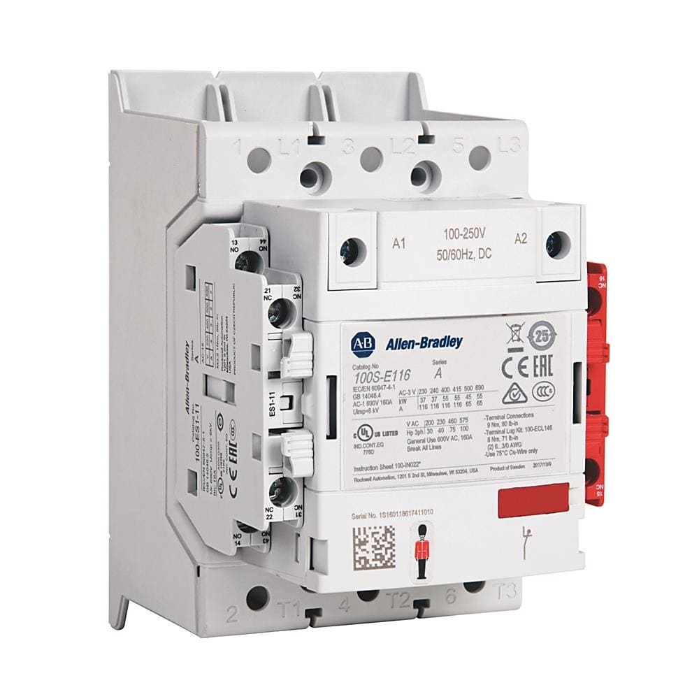ROCKWELL - CONT.SEG.IEC 100S-E MCS-E 265A 100-250V 50-60Hz/100-250V CC 3P NA 1 CTO.AUX.NA 1