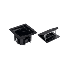 SIMON - Kit caja de suelo estanca Simon K45 IP66 suelo técnico 1 base schuko y tapa ciega estrecha + faja negro