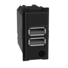 BTICINO - Base cargador doble USB Living Now - Tipo A+A - 1mod