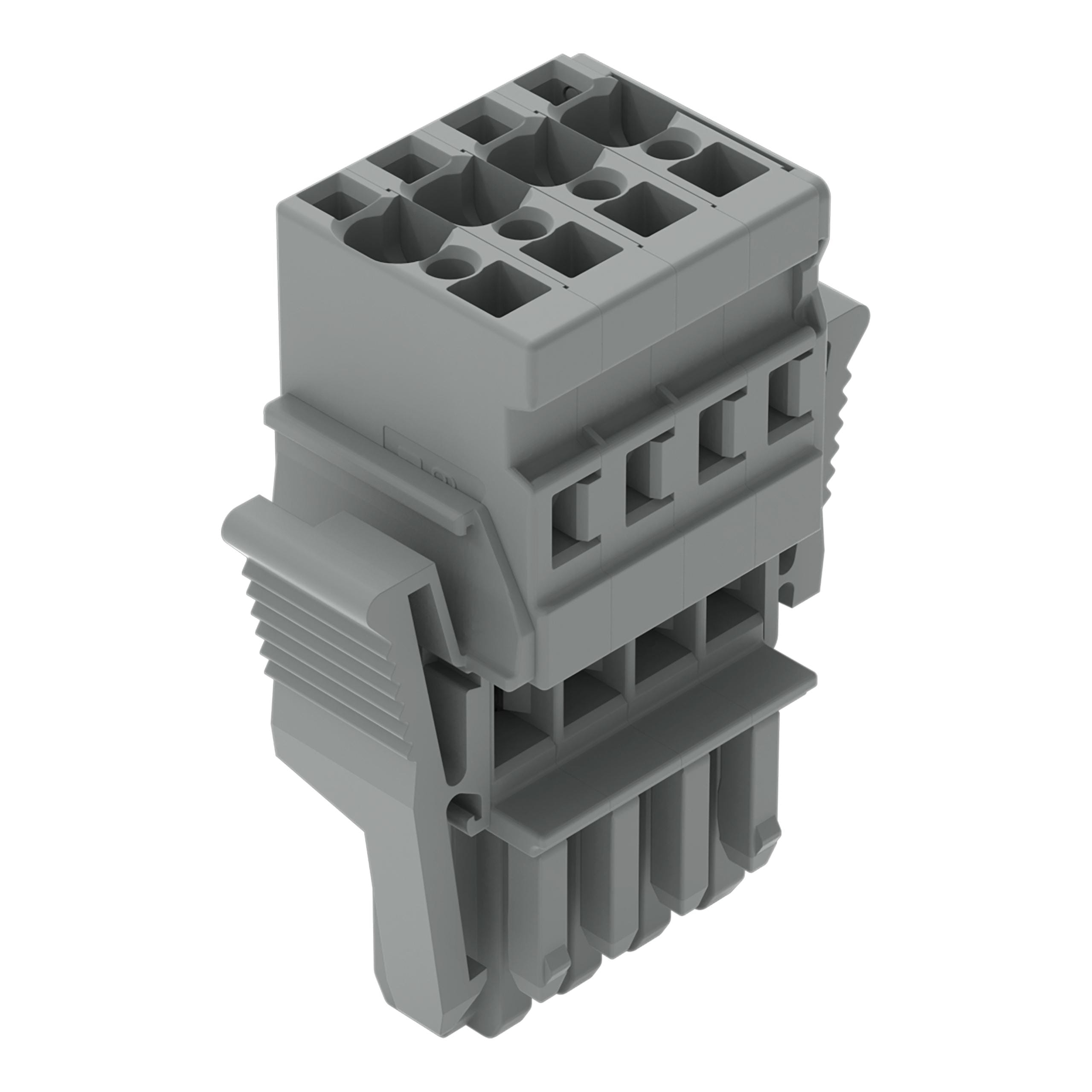 WAGO - Conector hembra para 1 conductor;CAGE CLAMP®;4 mm²;gris