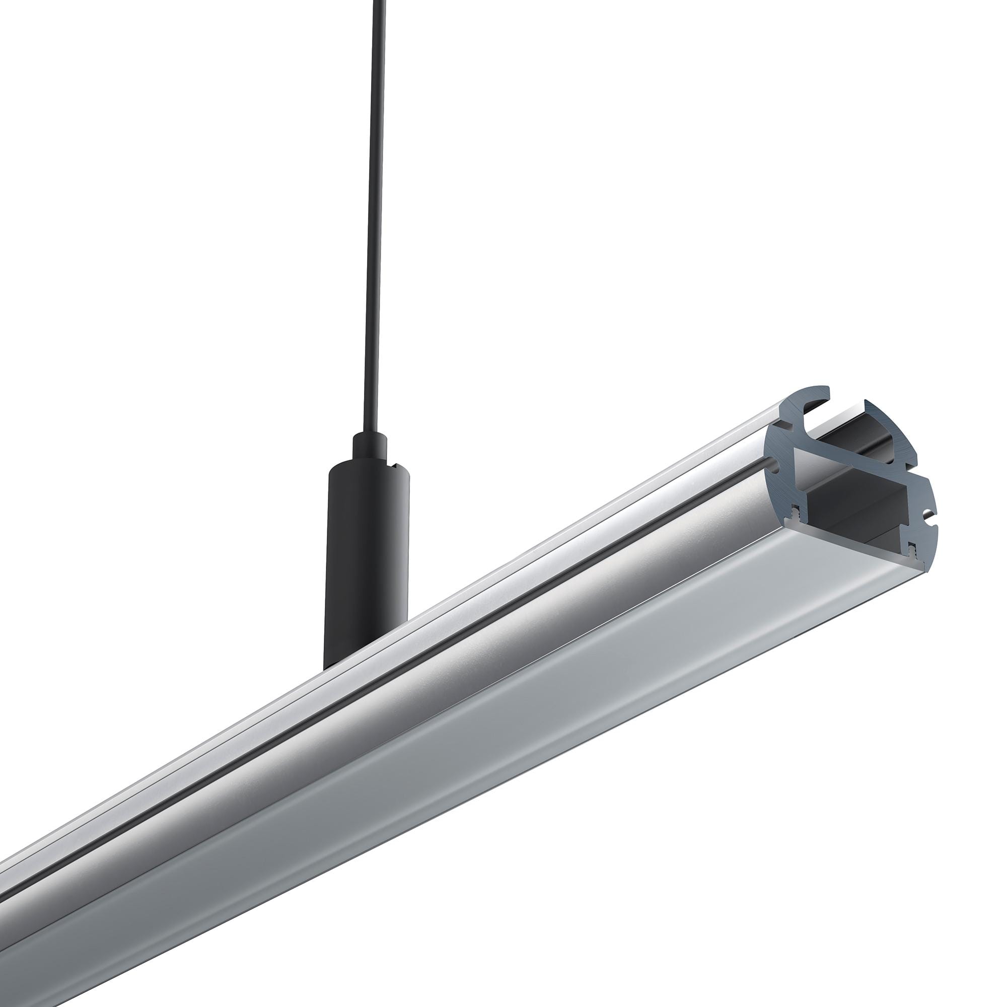 SIMON LIGHTING - Accesorio de suspensión para perfilería cilíndrica en acabado negro