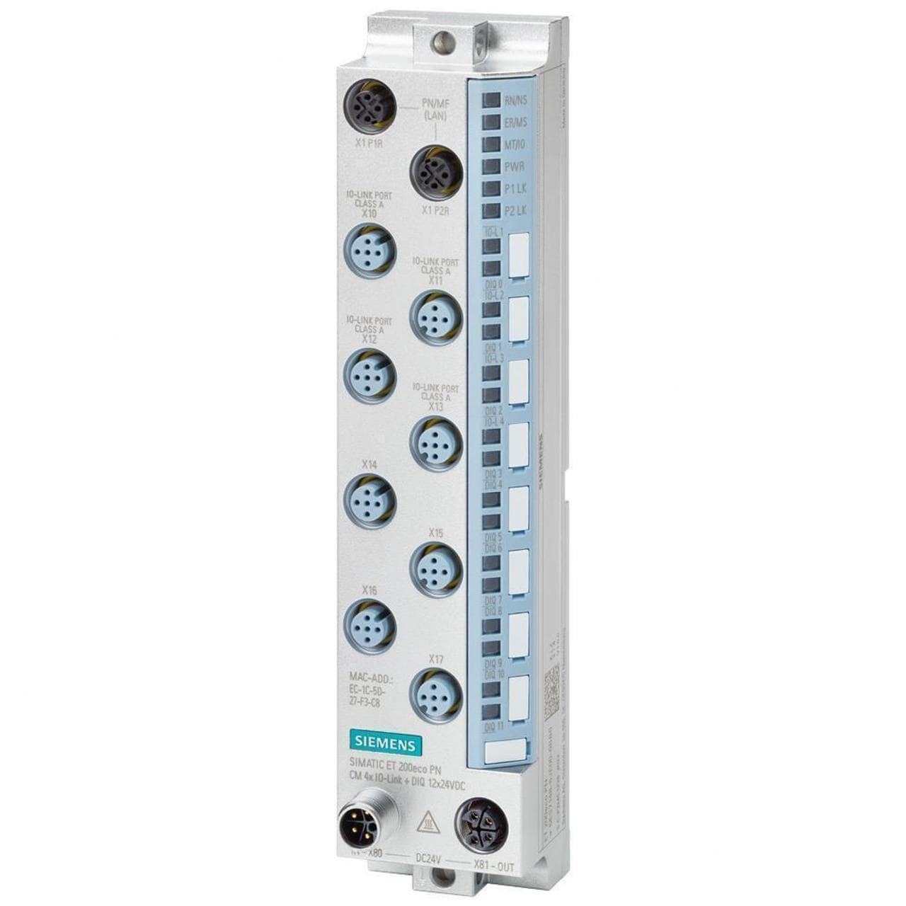 SIEMENS - SIMATIC ET 200ECO PN, CM 8 × IO-LINK + DIQ 8X 24V DC/0,5A, M12-L, 8X M12, 8 PUERTOS CLASE A DIAGNÓST