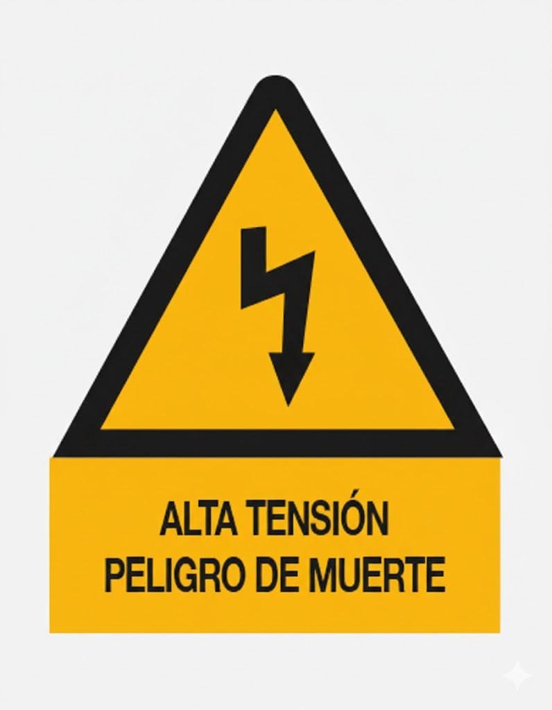 SOFAMEL - Señal aluminio CE-21S "ALTA TENSIÓN PELIGRO DE MUERTE" 210mm