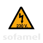 SOFAMEL - Señal plástico VT230V55 riesgo eléctrico 52mm