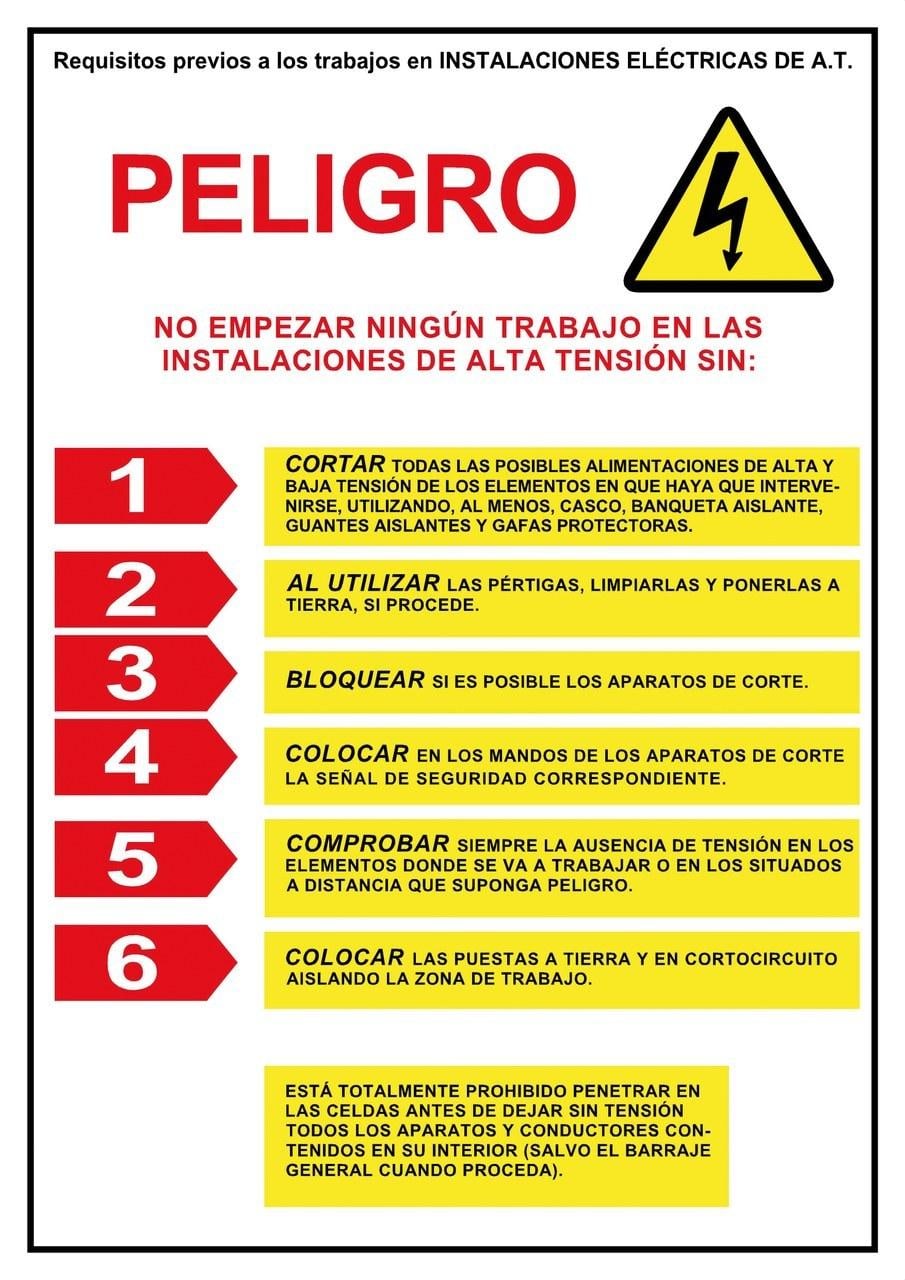 SOFAMEL - Señal PVC RTE-42P requisitos previos 420x297