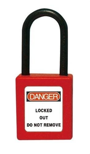 SOFAMEL - Candado seguridad en composite C/COM-38-DK rojo