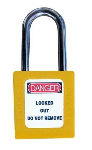 SOFAMEL - Candado seguridad ABS C/ABS-38 amarillo
